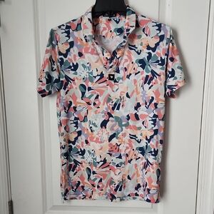 Bad Birdie Vibrant Floral Polo Shirt